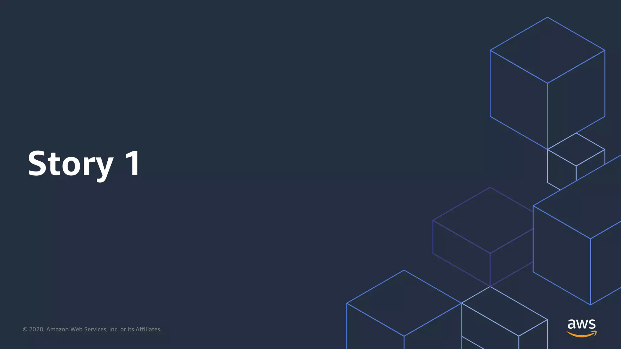 © 2020, Amazon Web Services, Inc. or its Affiliates.
Story 1
 