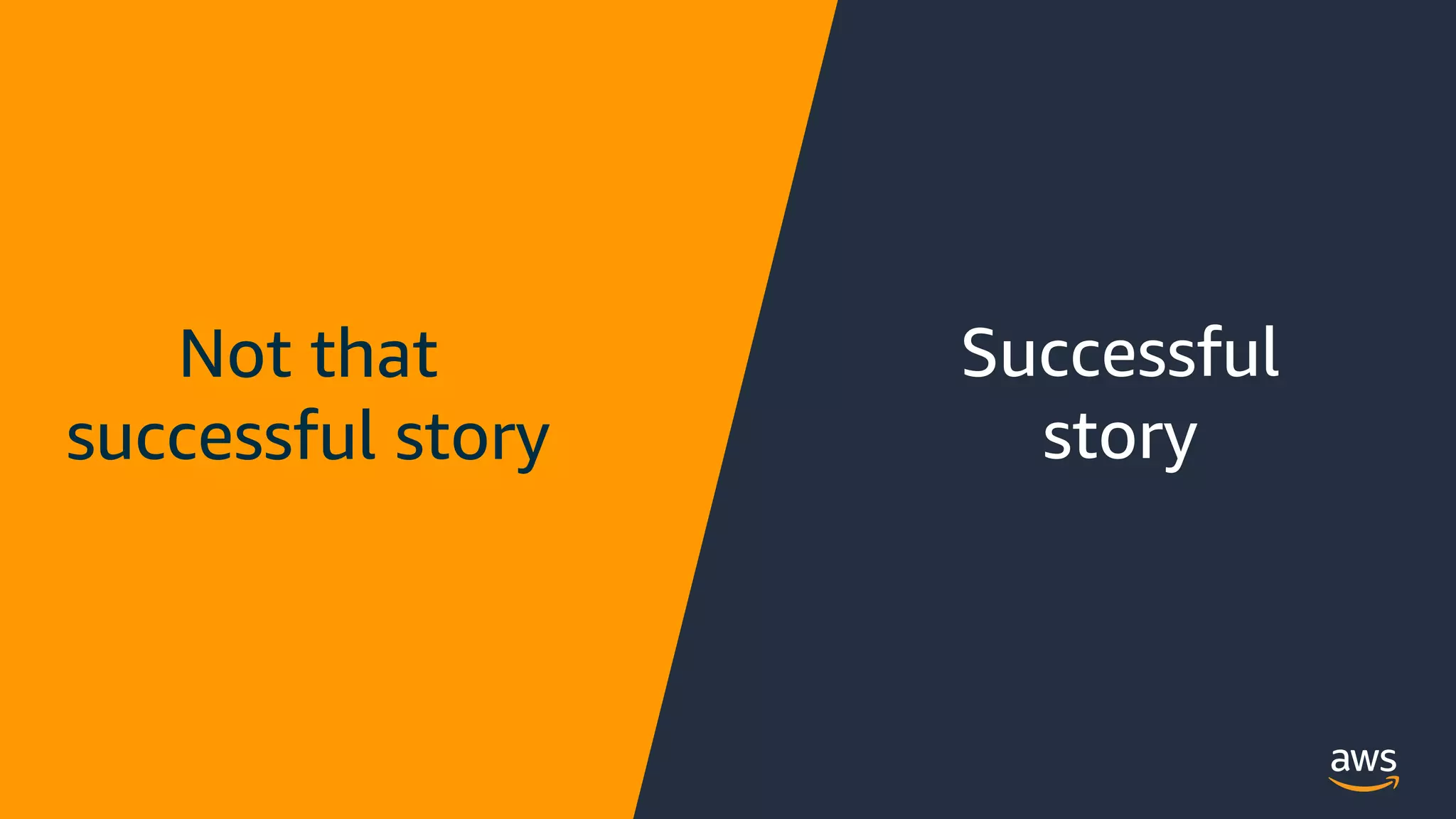 © 2020, Amazon Web Services, Inc. or its Affiliates.© 2020, Amazon Web Services, Inc. or its Affiliates.
2 stories
rovio
Not that
successful story
Successful
story
 