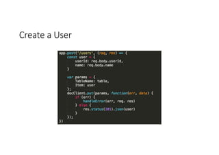 Create	
  a	
  User
 