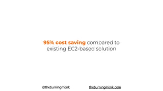 @theburningmonk theburningmonk.com
95% cost saving compared to
existing EC2-based solution
 