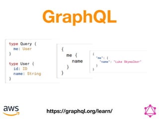GraphQL
https://graphql.org/learn/
 