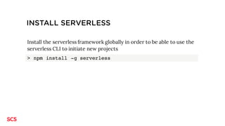 TESTING THE SETUP
> mkdir awstest
> cd awstest
> npm install aws-sdk
Create awstest.js based on right
frame
> node awstest.js
You should get your IAM account
name as a response if set up
correctly.
awstest.js:
var AWS=require('aws-sdk');
var IAM = new AWS.IAM();
IAM.getUser(function(err, data) {
console.log(data.User.UserName)
});
 