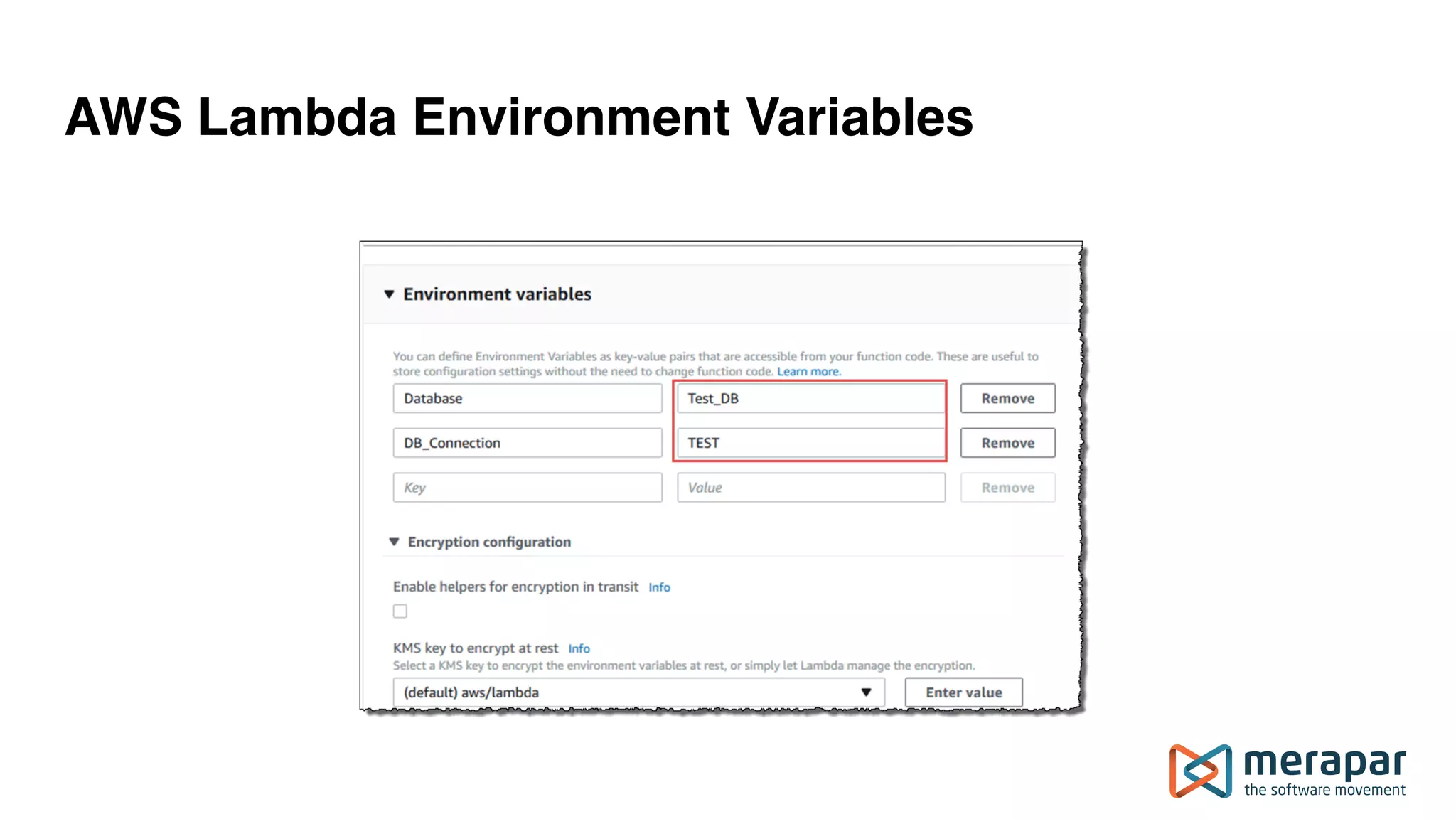 AWS Lambda Environment Variables
 