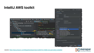 IntelliJ AWS toolkit
source: https://aws.amazon.com/blogs/developer/aws-toolkit-for-intellij-now-generally-available/
 