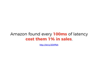 Amazon found every 100ms of latency
cost them 1% in sales.
http://bit.ly/2EXPfbA
 