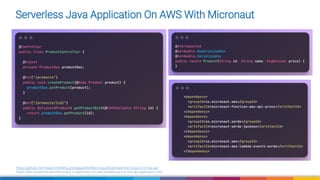 Serverless Java Web Applications on AWS Lambda with Micronaut, Quarkus ...