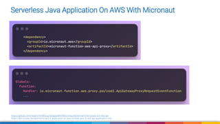Serverless Java Web Applications on AWS Lambda with Micronaut, Quarkus ...