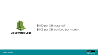 CloudWatch Logs
$0.50 per GB ingested
$0.03 per GB archived per month
 