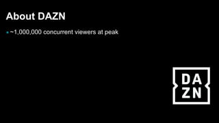 About DAZN
▪~1,000,000 concurrent viewers at peak
 