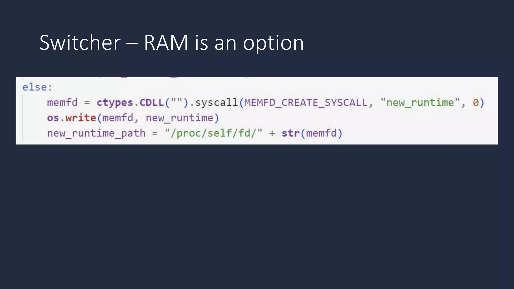 Switcher – RAM is an option
 