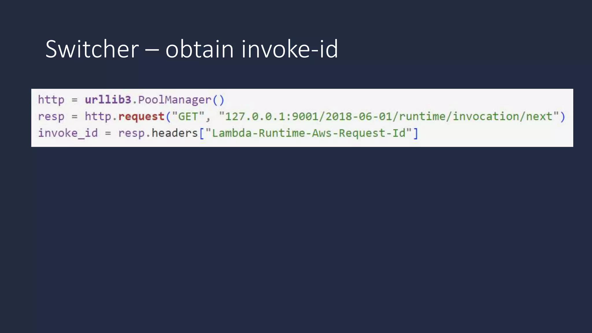 Switcher – obtain invoke-id
 