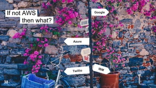 If not AWS
then what?
39
Google
Azure
IBM
Twillio
38
 