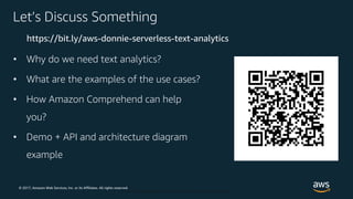 Serverless Text Analytics with Amazon Comprehend | PPT