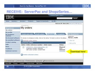 © 2014 IBM Corporation22
Back to the Basics: ServerPac 101
RECEIVE: ServerPac and ShopzSeries…
Download here!
 