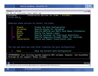 © 2014 IBM Corporation70
Back to the Basics: ServerPac 101
 