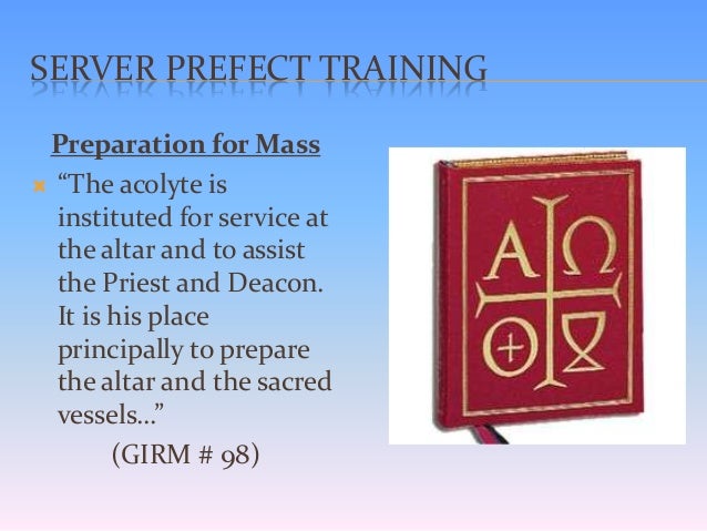 Altar Server Prefect training