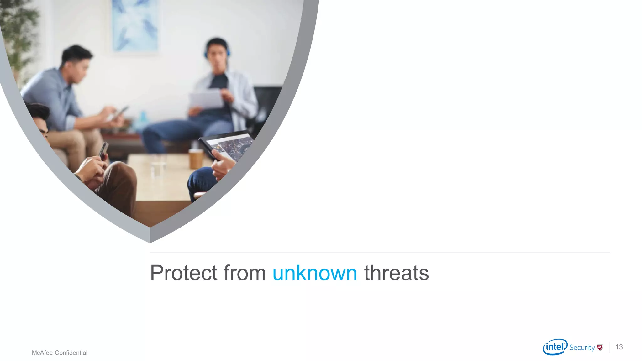 .
McAfee Confidential
13
Protect from unknown threats
 