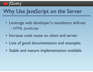 Server-Side JavaScript with jQuery and AOLserver | PPT