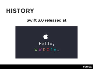 HISTORY
Swift 3.0 released at
 