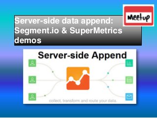 Server-side data append:
Segment.io & SuperMetrics
demos
 