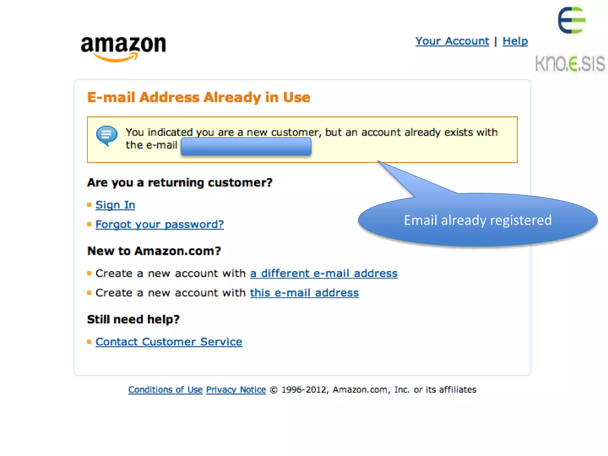 Email already registered
 