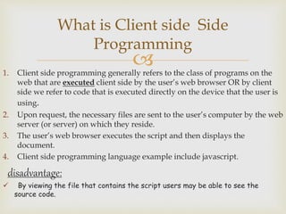Server side programming | PPTX