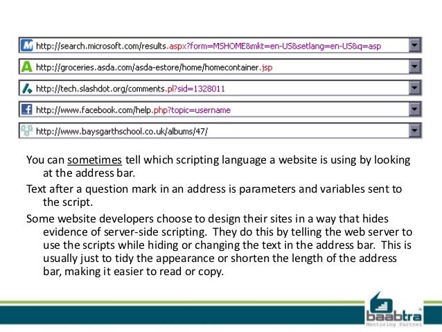 Server side scripting