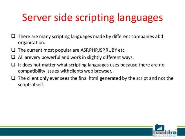Server side scripting