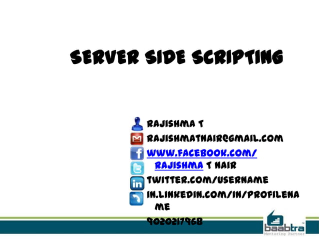 Server side scripting | PPT
