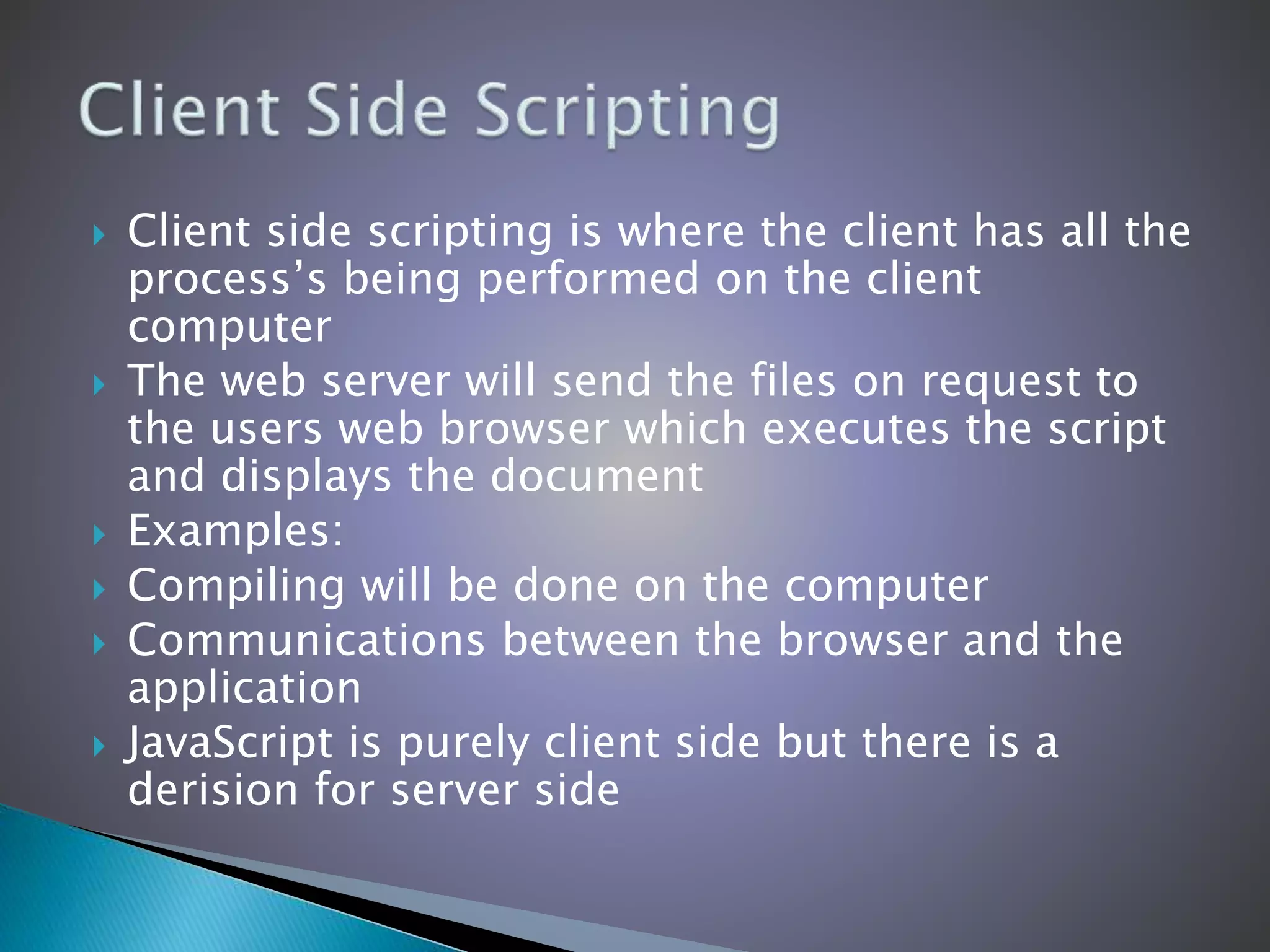 Server and Client side comparision | PPTX