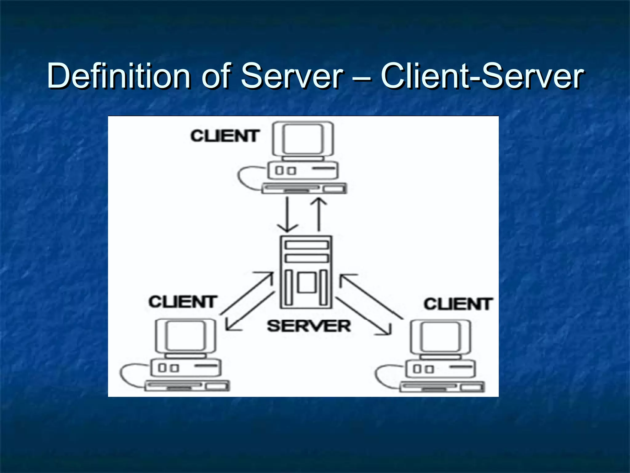 Definition of Server – Client-ServerDefinition of Server – Client-Server
 
