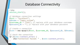 Database Connectivity
 