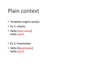 Template Injection Example Server side tempalate injection | PPTX