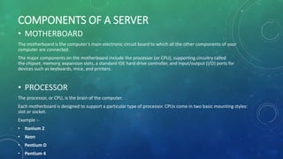 Fundamentals of Servers, server storage and server security. | PPTX