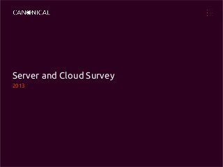 Server and Cloud Survey
2013
 