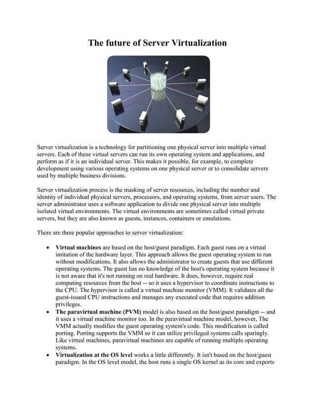 The Future of Server Virtualization | PDF
