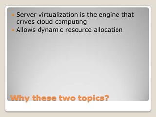 I/O PerformanceIO is nearly always the limiting factor to DB performanceCan be extremely tricky to track down in a VM environmentWork with storage and VM teams to monitor at each level.