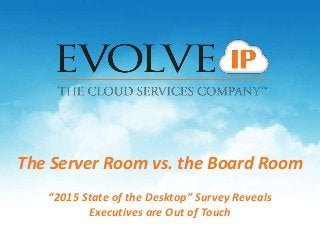 The Server Room vs. the Board Room
“2015 State of the Desktop” Survey Reveals
Executives are Out of Touch
 