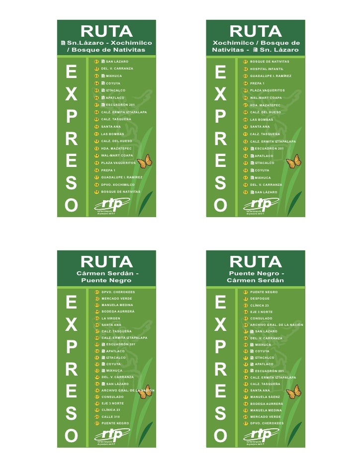 Rutas de la RTP Express
