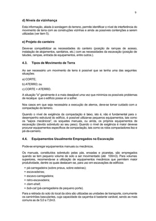 Serviços preliminares de construção