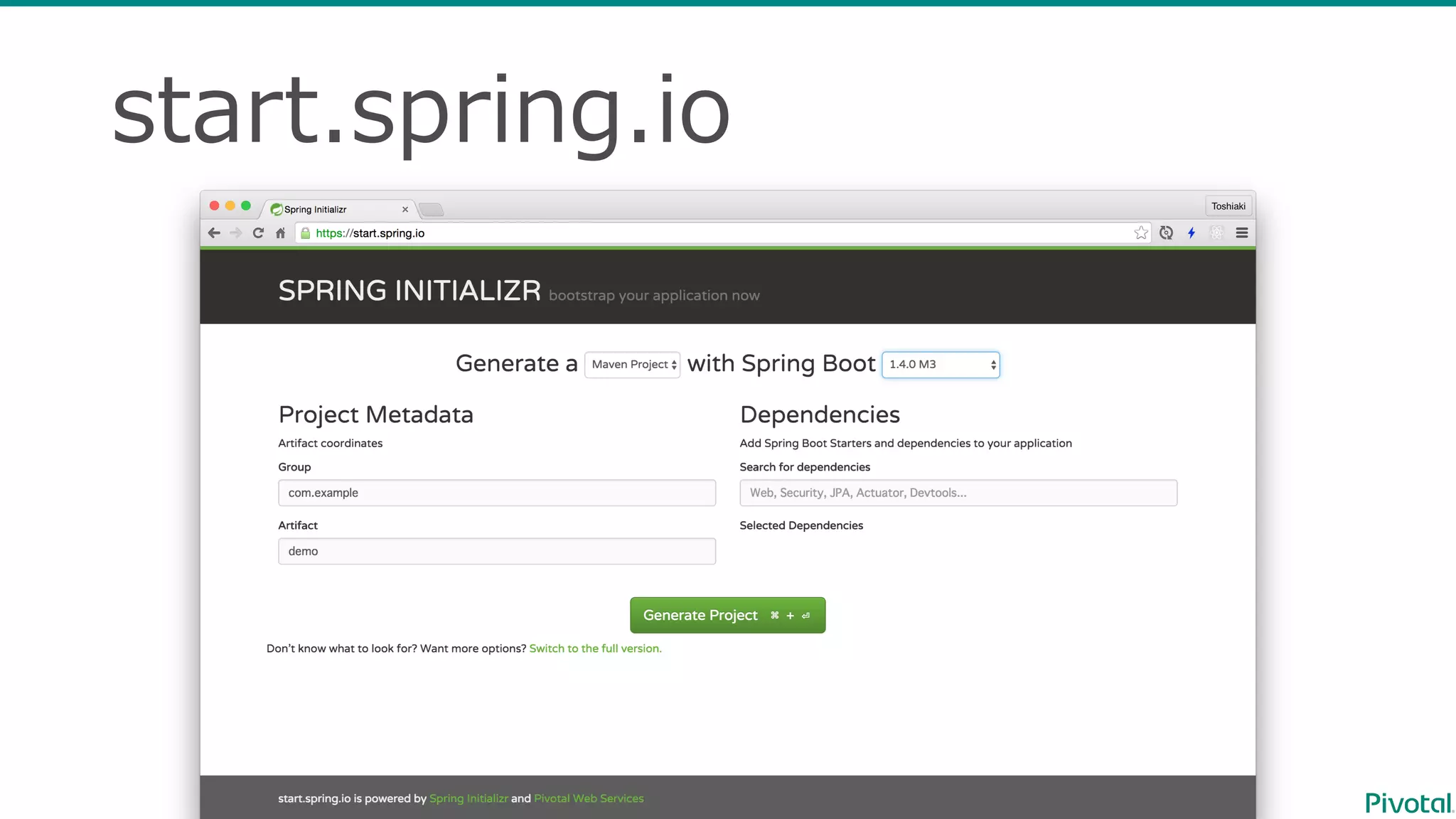 start.spring.io
 