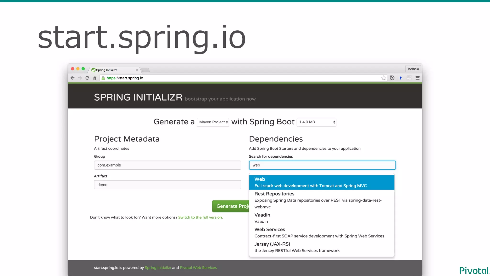 start.spring.io
 