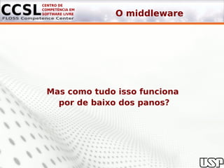O middleware




Mas como tudo isso funciona
  por de baixo dos panos?
 