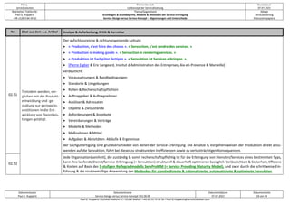 Firma
servicEvolution
Themenbereich
Leitkonzept der Servicialisierung
Druckdatum
07.07.2022
Bearbeiter, Telefon-Nr.
Paul G. Huppertz
+49-1520-9 84 59 62
Thema/Gegenstand
Grundlagen & Grundbegriffe, Modelle & Methoden der Service-Erbringung
Service-Design versus Service-Konzept – Abgrenzungen und Unterschiede
Ablage
Servicialisierung
Diskussionspapiere
Dokumentautor
Paul G. Huppertz
Dokumentname
Service-Design versus Service-Konzept V02.00.00
Dokumentdatum
07.07.2022
Dokumentseite
18 von 54
Paul G. Huppertz ▪ Schöne Aussicht 41 ▪ 65396 Walluf ▪ +49-61 23-74 04 16 ▪ Paul.G.Huppertz@servicEvolution.com
Nr. Zitat aus dem o.a. Artikel Analyse & Aufarbeitung, Kritik & Korrektur
02.51
Trotzdem werden, ver-
glichen mit der Produkt-
entwicklung und -ge-
staltung nur geringe In-
vestitionen in die Ent-
wicklung von Dienstleis-
tungen getätigt.
Der aufschlussreiche & richtungsweisende Leitsatz
• « Production, c'est faire des choses ». « Servuction, c'est rendre des services. »
• « Production is making goods ». « Servuction is rendering services. »
• « Produktion ist Sachgüter fertigen ». « Servuktion ist Services erbringen. »
• [Pierre Eiglier & Eric Langeard, Institut d’Administration des Entreprises, Aix-en-Provence & Marseille]
verdeutlicht:
• Voraussetzungen & Randbedingungen
• Standorte & Umgebungen
• Rollen & Rechenschaftspflichten
• Auftraggeber & Auftragnehmer
• Auslöser & Adressaten
• Objekte & Zielzustände
• Anforderungen & Angebote
• Vereinbarungen & Verträge
• Modelle & Methoden
• Maßnahmen & Mittel
• Aufgaben & Aktivitäten- Abläufe & Ergebnisse
der Sachgutfertigung sind grundverschieden von denen der Service-Erbringung. Die Ansätze & Vorgehensweisen der Produktion direkt anzu-
wenden auf die Servuktion, führt bei dieser zu strukturellen Ineffizienzen sowie zu verlustträchtigen Konsequenzen.
02.52
Jede Organisation(seinheit), die zuständig & somit rechenschaftspflichtig ist für die Erbringung von Diensten/Services eines bestimmten Typs,
kann ihre laufende Dienst/Service-Erbringung (= Servuktion) strukturell & dauerhaft optimieren bezüglich Verlässlichkeit & Sicherheit, Effizienz
& Kosten auf Basis des 5-stufigen Reifegradmodells ServProMM (= Service Providing Maturity Model), und zwar durch die schrittweise Ein-
führung & die routinemäßige Anwendung der Methoden für standardisierte & rationalisierte, automatisierte & optimierte Servuktion.
 