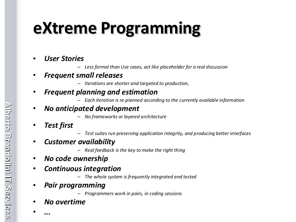 eXtreme Programming User Stories