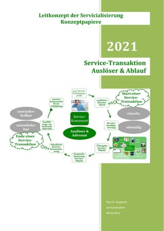 2021
Paul G. Huppertz
servicEvolution
08.03.2021
Service-Transaktion
Auslöser & Ablauf
Leitkonzept der Servicialisierung
Konzeptpapiere
 