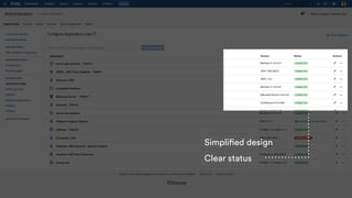 Simplified design
Clear status
 