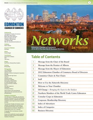 3Networks • Edmonton Chamber of Commerce 2012-2013 Membership & Business DirectoryNetworks • Edmonton Chamber of Commerce ...