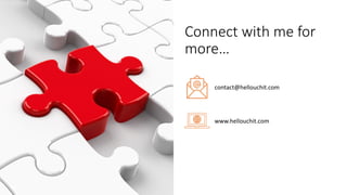 Connect with me for
more…
contact@hellouchit.com
www.hellouchit.com
 